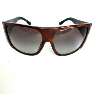 Stella McCartney Oversized Brown Gradient Shield Sunglasses Made in Italy